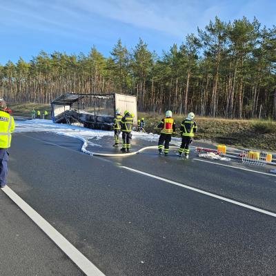Brand Lkw - BAB 10 AD Potsdam AS Ferch