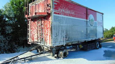 Brand Lkw - BAB 9, AS Beelitz Richtung AS Brück km 18,5