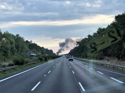 Brand Lkw - BAB 9, AS Beelitz Richtung AS Beelitz-Heilstätten