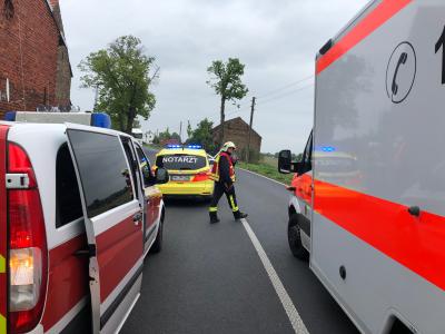 Verkehrsunfall mit Personenschaden - B 246, Beelitz Trebbiner Straße